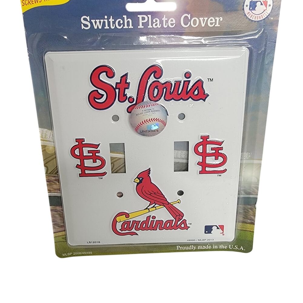 St Louis Cardinals MLB Light Switch Plate Cover Metal‎ Wall Decor Man Cave NEW